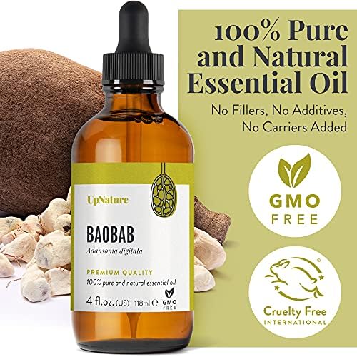 Масло Baobab 4oz – чисто и природно масло од баобаб - есенцијално масло од баобаб за здрави нокти на кожата, масло за раст на косата, масло за лице и масло од масло од масл