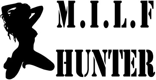 Смешен лов на Milf Hunter Sexy Cougar Siluette 6 винил налепница за налепница