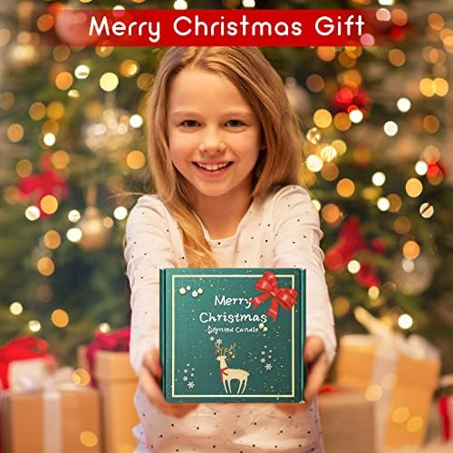 Божиќни украси Божиќни свеќи 4 пакувања, миризливи свеќи за домашни мириси, подарок за восок од соја подарок за жени деца Божиќни украси на