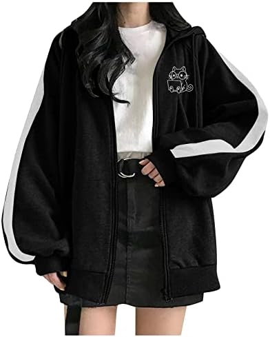 Cokuera omeенски моден есен јакна палто елегантен симпатичен печатен поштенски патент y2k долги ракави надвор од облеката на куќиште за џеб за
