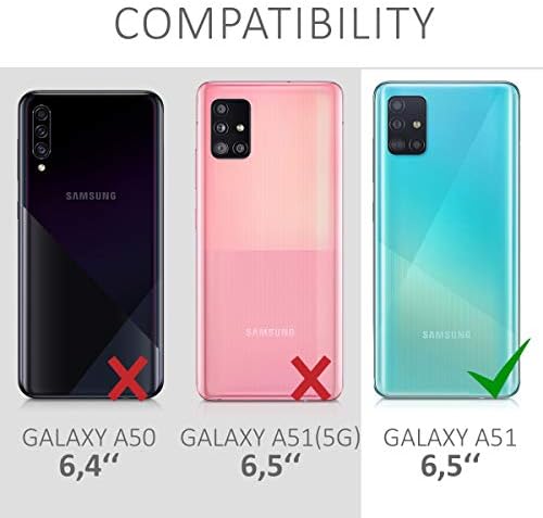 Cwmobile Crossbody Case компатибилен со Samsung Galaxy A51 Case Case - магнолии розови/бели/транспарентни