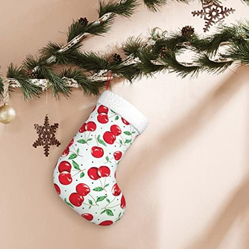 Cutedwarf Шарена цреша Божиќно порибување Божиќни празници за одмор камин виси чорапи 18 инчи чорапи