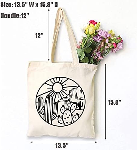 Симпатична пустинска кактус платно торба торба пустинска авантура lубител на еднократна торба за купување за жени Смешен подарок