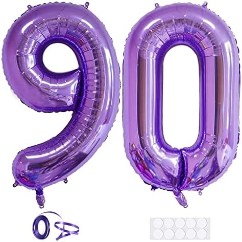 Xihuimay Број 90 Балони 40 инчен Дигитален Балон Азбука 90 Роденден Балони Цифра 90 Хелиум Балони Големи Балони за Роденден Забава Материјали