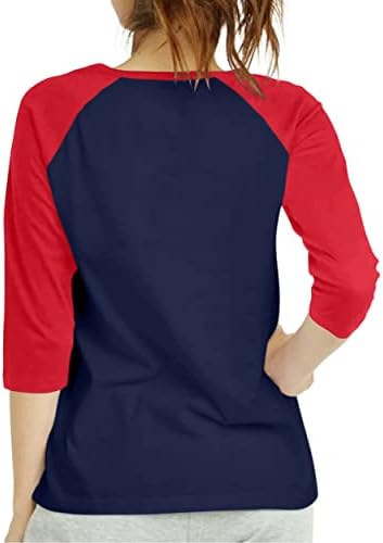 Womenените 3/4 ракав бејзбол мета - Раглан кошули Jerseyерси врвови од четвртина од ракави маички маички