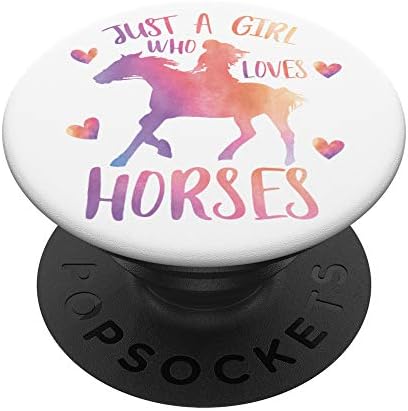 Само девојче кое сака коњи Акварел коњ западен возач Поппокети Поп Грип: Заменлива зафат за телефони и таблети