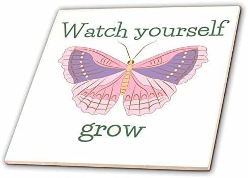 3дроза Слика На Убава Пеперутка Со Текст На Гледајте себеси расте-Плочки