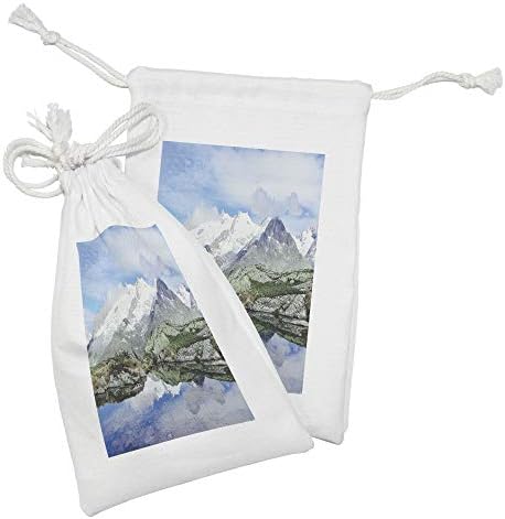 Амбесон Пејзаж Ткаенина Торбичка Во собата на 2, Планинско Езеро Во Алпите Отворено Сценско Кристално Чиста Вода Глечер Поставување, Мали Врвка