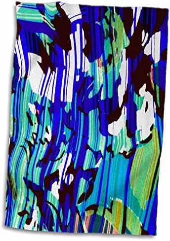 3drose Флорен модерна апстракт - Сино зелена црна уметност - крпи