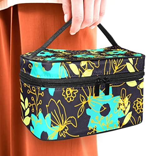 торба за Шминка за Патување јојоамој Со Преграда, Гроздобер Цветен Цвет Голема Козметичка Кутија Персонализирана Кутија За Убавина Организатор
