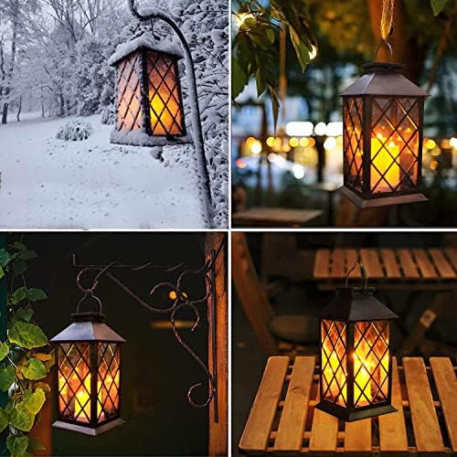 Nanzhujin Solar Lantern Outdoor, градина виси фенер- ПВЦ водоотпорен 3 LED треперење на декоративни светла за свеќи за маса, отворено, забава,