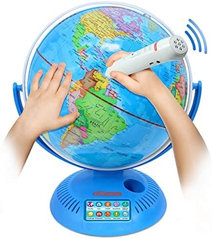 Мал Експериментатор Кој Зборува Глобус-Интерактивен Глобус За Деца Кои Учат Со Паметно Пенкало - Едукативен Светски Глобус За