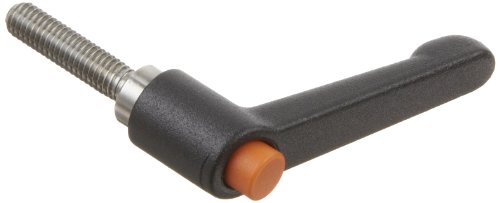 Die Cast Cinc Metrice Прилагодлива рачка со копче за притискање на портокал, S/S навојна обетка, должина од 63мм, висина од 45мм, нишка M6 x 1.0mm, должина на конец од 50мм