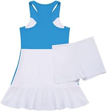 Yealdor Девојки девојчиња без ракави голф тенис фустан од училишен спортски фустан униформа танцување бадминтон