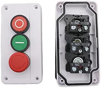 Anifm NC итен стоп Нема црвено зелено копче за прекинувач на копчето Започнете Стоп за прекинување на копчето за само-запечатување Индустриски 600V 10A 1PCS