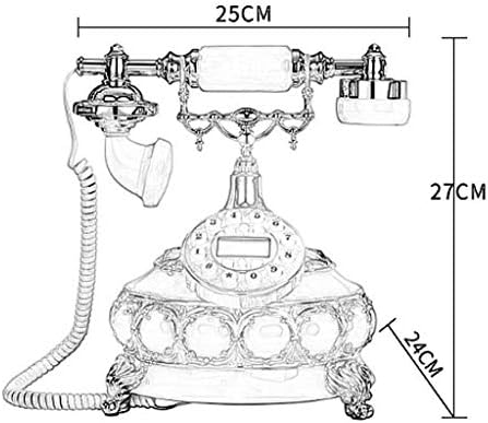 ZLBYB Антички телефон, фиксен дигитален гроздобер телефонски класичен европски ретро фиксни телефонски кабрези со висечки слушалки