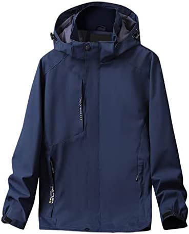 Мажи синтетички палто Менс Есен обичен цврсто качулка водоотпорен водоотпорен лет костум Зимски манс облека облека