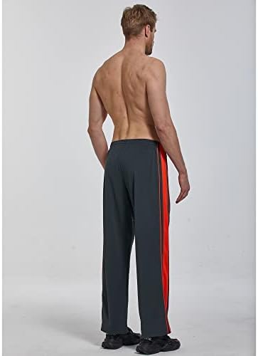 Juethree Mens Sweatpants со џебови со патенти отворено дно атлетски панталони за тренинг, трчање, обука, џогирање, салата
