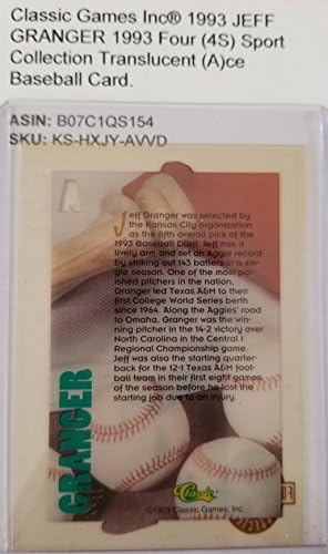 1993 Classic Games Inc Jeff Granger Четири спортска колекција проucирна картичка за бејзбол CE