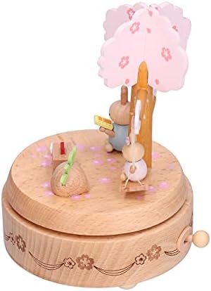 ФИДУН музичка кутија бука дрво симпатична зајак музичка кутија играчка присутна за Божиќна роденденска свадба