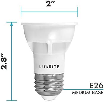 LUXRITE PAR16 LED Сијалица, 5.5 W , 2700k Топло Бело, 450 Лумени, Затемнето Место Светло, Затворен Тела Номинална, 40° Зрак Агол, ЕТЛ, Влажна