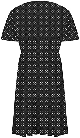 Женски Летен Фустан Со Плус Големина 2023 Обични Блузи За Резервоари Со Кратки Ракави V Фустани Со Печатени Ракави Со Врат Лабав Фустан