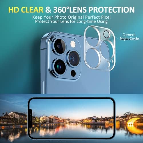 [3+3 Пакет] Заштитници На Екранот Од Калено Стакло и Заштитник На Објективот На Фотоапаратот за iPhone 12 Pro Max 6,7 инчи, [Анти-Гребење], [9h
