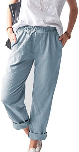 Oelaio 2023 Women'sенски плус големина еластични панталони за половината, кои трчаат џогер џемпери со џебови лабави опремени карго