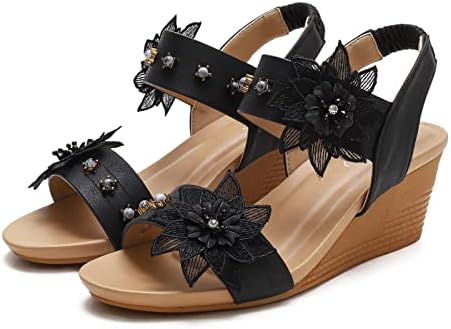Сандали за жени обични летни летни клинови сандали водоотпорни чевли без грб чевли за одмор на одмор