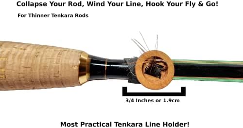 Држач на линијата Sumato Tenkara - Мал - УВ отпорен на еластична гумена лента прстени кебари мува риболов мала алатка за риболов лесен прилагодлив риболов столб чувар