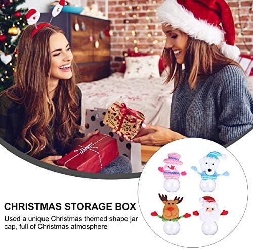 Преносна кутија за складирање Abaodam 4PCS Дедо Мразно тркалезно шише Божиќни бонбони може да се користи за да се слави Божиќ