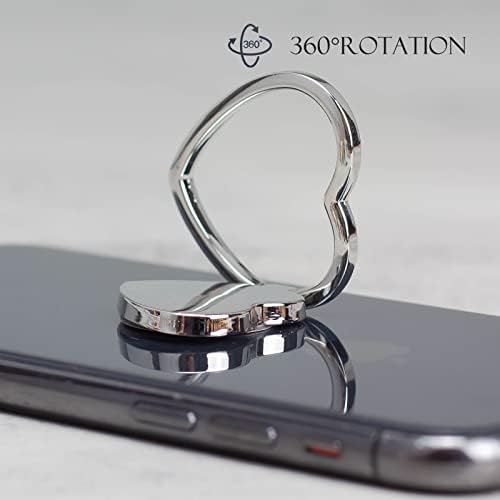 [2 Пакети] Љубов Во Облик На Срце Сјајна Завршница Држач За Прстен За Мобилен Телефон, Држач За Прстен За Ротација Од 360 Степени