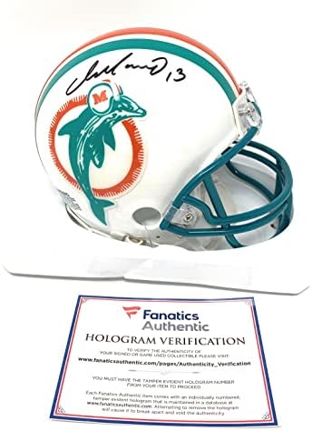 Дан Марино Мајами Делфини Потпиша Автограм Враќање Назад Мини Шлем Фанатици Автентични Сертифицирани