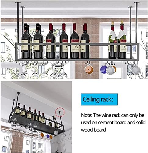 Висечки чаша за вина решетката/држач за вино - под кабинетот шишиња со шише со вино метал таванот вино држач за чаша виси стакло полица за стакло црно складирање пол