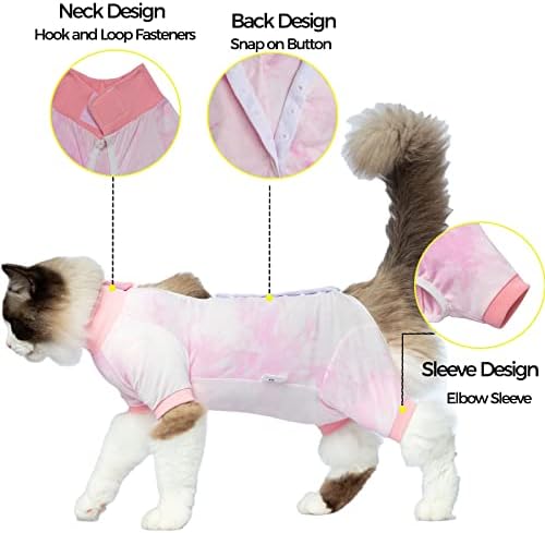 Костум за обновување на мачки Аокази, кошули со мачки од вратоврска со половина ракав, професионални завои конус е-јака алтернатива