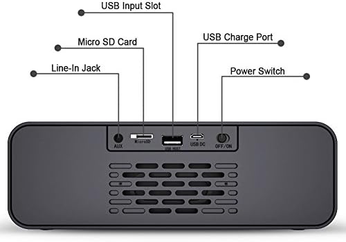 Преносен безжичен стерео звучник со Bluetooth со моќен звук 10W акустични драјвери вградени MIC FM Radio SD картички USB Aux-in слот