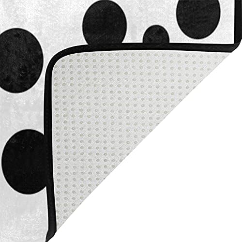 Baxiej црни бели точки модели големи меки подрачја расадник плејматски килим за деца играат соба за спална соба дневна соба 80 x 58 инчи, дома декоративен килим