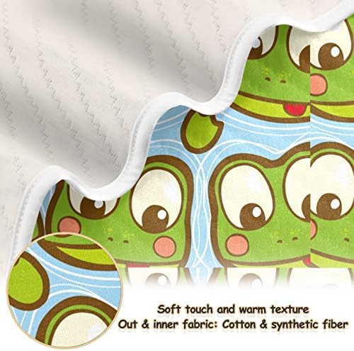Swaddle Clabte Frogs Water Cotton Clable за доенчиња, примање ќебе, лесен меко залепетено ќебе за креветчето, шетач, расадници за ќебиња,