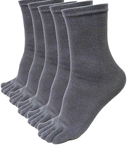 Краток Soild Sports Men Elastic Пет забавни чорапи за жени кои трчаат пети чорапи парови 5 чорапи со прсти активни чорапи