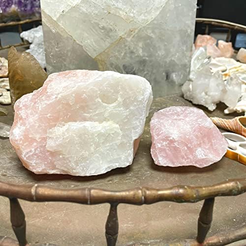 Минералистичка колекција кристално лекување камења, природни розови кварцни кристали, 0,5 lb груби карпи суровини камења за подароци за