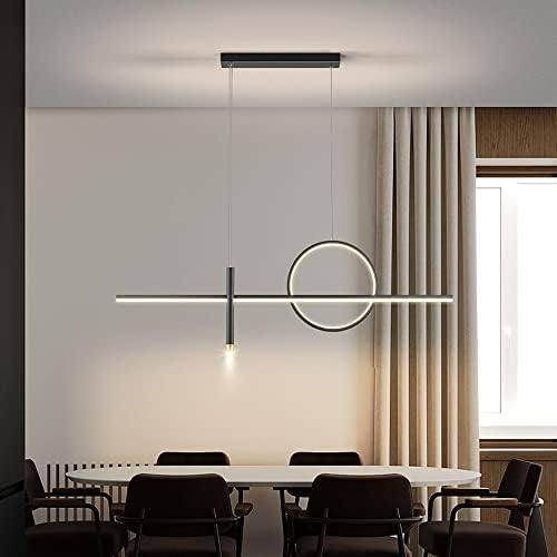 Yhqsyks затегната линеарна светлина за приврзоци 38W LED висина светлина прилагодлива лустер за висина за кујнски остров Дневна соба