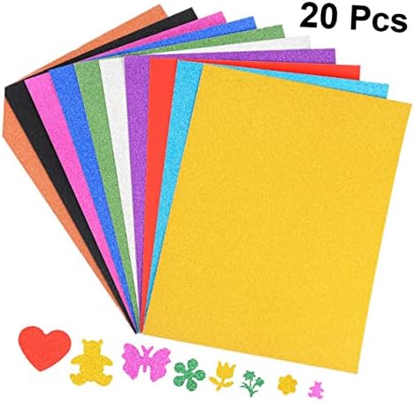 Tofficu 20 парчиња лист за листови за резерви Сјајна хартија за занаети Божиќен картон метален картонски сјај на картички за занаетчиство