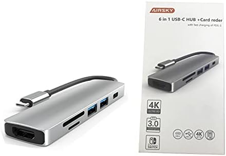 АНДРОСЕТ 6 ВО 1 USB-C Hub Тип-C ДО HDMI + 2X USB3. 0 + PD + TF + SD Адаптер