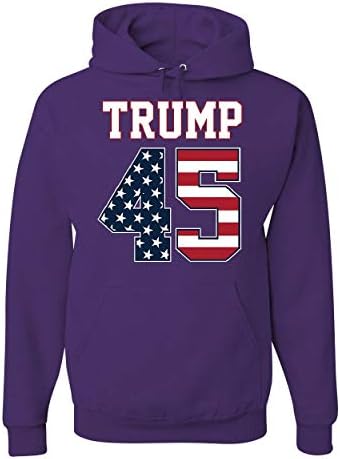 Трамп 45 Худи 45 -ти претседател Политички starsвезди и ленти за џемпери