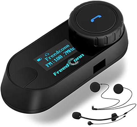 FreedConn Мотоцикл Bluetooth Слушалки TCOMVB-Шлем Домофон Мотор Комуникациски Систем Bluetooth 5.0 Надградба Верзија Црна Еден Пакет