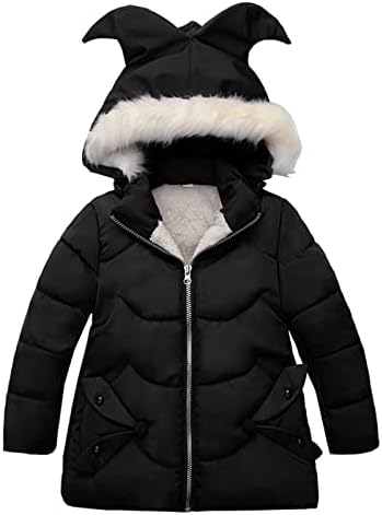 Детска облека за надворешна облека деца бебешки девојки топла зимска снежна јакна за облека за надворешна облека, патент, густо руно