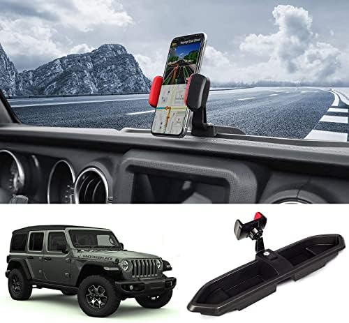 Tinnyfy Phone Mount for Jeep JL Wrangler, сопственик на мулти-планина за 2018 2019 2020 2021 Jeep Wrangler JL JLU & Jeep Gladiator JT Truck, Додатоци за внатрешни работи не за нафта-електричен 4XE