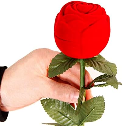 Таохуаџијанг Поголема Големина Роза Прстен Кутија Црвен Кадифе Фенси И Креативни Цветни Ангажман Прстен Кутија За Предлог Прстен
