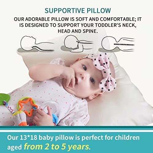 Перница за органско дете на Лоф со перница - 13x18 органски памучни школки за бебиња за спиење - машина што може да се пее