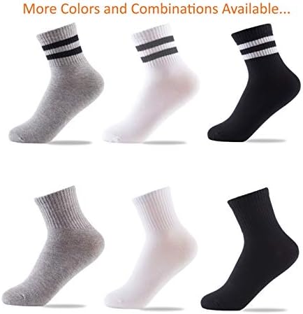 Охми момчиња чорапи 12 пакувања се вклопуваат за 2-12 години момчиња и девојчиња памучни атлетски чорапи на глуждот за деца и големи